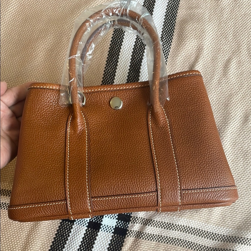 Real Leather Gold Color Mini Tote/Handbag/Crossbody